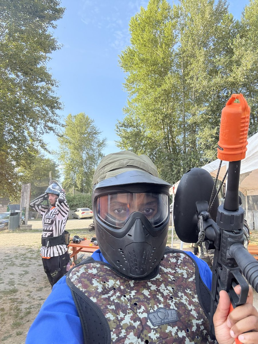 MorgBGreat's tweet image. I went paintballing this weekend and I’ve decided the yns need to do that. Like I was Rambo in that jawn. My team was communicating and executing like special ops. And you can upgrade to automatic rifles too lol. A time was had! 🔫🫟