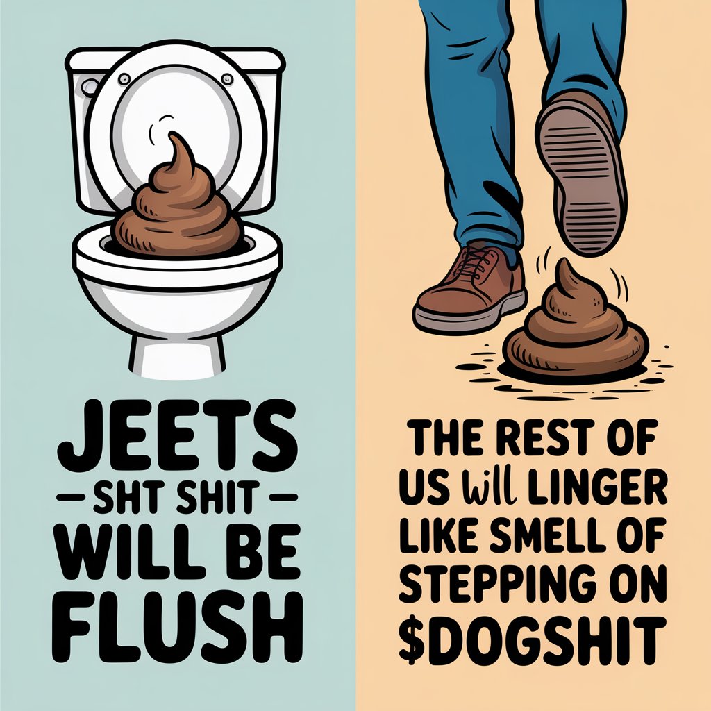 JosephsGoldSta7's tweet image. The weak will be in the toilet like human shit only $dogshit sticks around