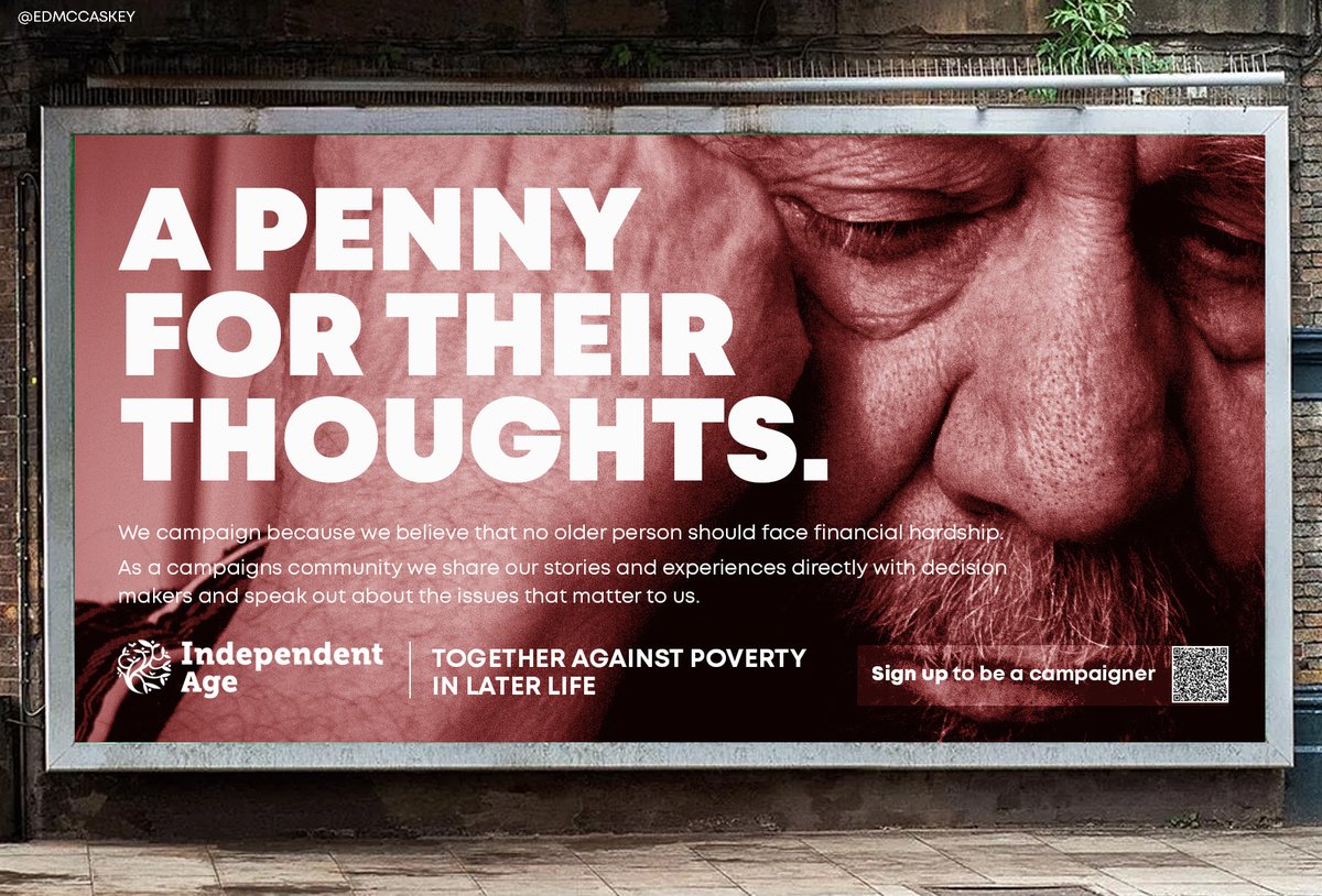 Entry 3 - One Minute Brief of the Day: Create posters that encourage people to speak up for the almost two million older people in financial hardship. #MakeAgeingFair
<a href="/IndependentAge/">Independent Age</a>

<a href="/OneMinuteBriefs/">One Minute Briefs ⏱️</a>