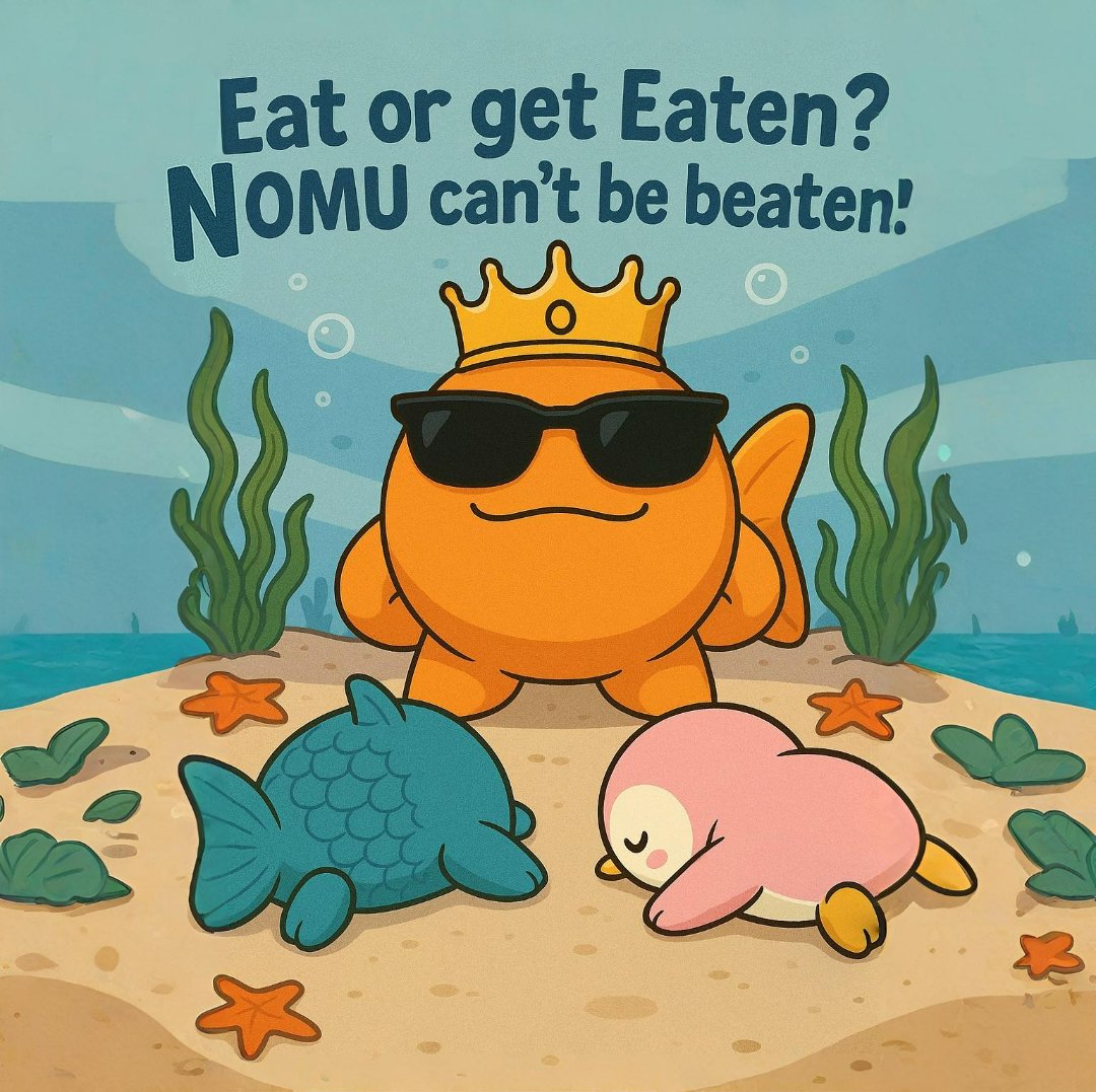 Absentheist's tweet image. 🔥 Hey @PollyAbstract @FishnChipsSOL,
Heard you're ruling the ocean… but can you survive the depths of Eat or Get Eaten, the ultimate @EatwithNomu showdown ? 🐠⚔️
Competition starts Wednesday — come feast… or end up on the menu 😏
👉 t.me/NomuReferralsB…
I dare you.