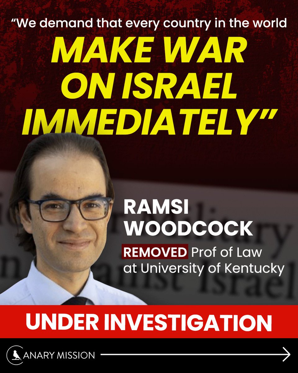 “MAKE WAR ON ISRAEL IMMEDIATELY.”
That’s the demand made by Ramsi Woodcock — a recently removed University of Kentucky law professor who led the Antizionist Legal Studies Movement and launched a petition calling for global war against the Jewish state.

His group uses academic