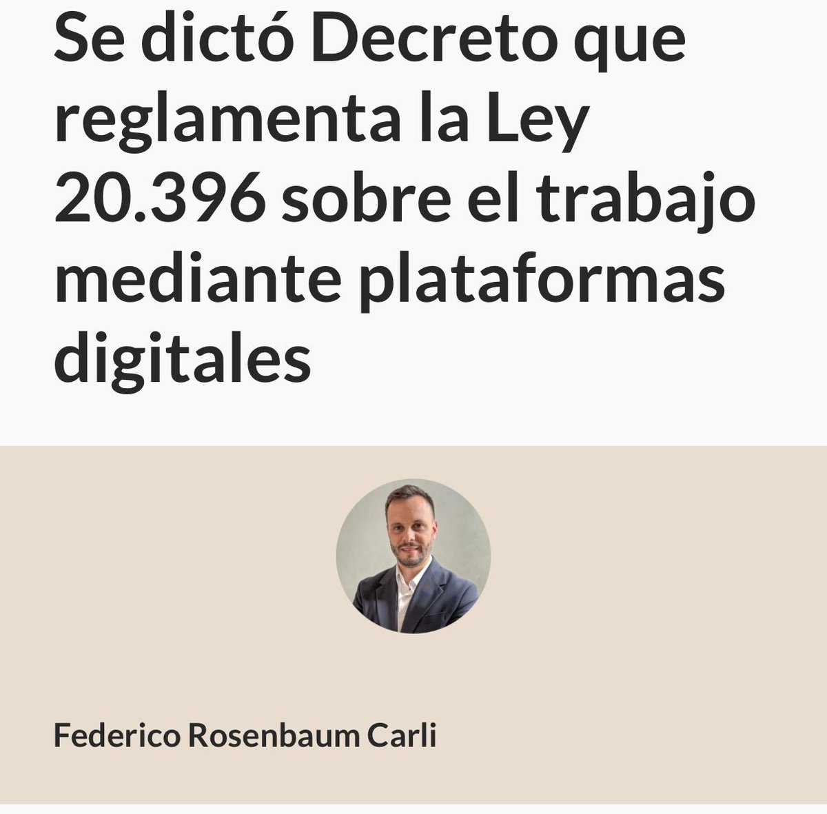 RCJ (@rosenbaum_uy) on Twitter photo 📝<a href="/FRosenbaumCarli/">Federico Rosenbaum</a> analiza el Decreto 145/025 que reglamenta la Ley N° 20.396 sobre el trabajo mediante plataformas digitales.
🔗Texto completo: rosenbaumcoto.com.uy/noticias/regla… 📝<a href="/FRosenbaumCarli/">Federico Rosenbaum</a> analiza el Decreto 145/025 que reglamenta la Ley N° 20.396 sobre el trabajo mediante plataformas digitales.
🔗Texto completo: rosenbaumcoto.com.uy/noticias/regla…