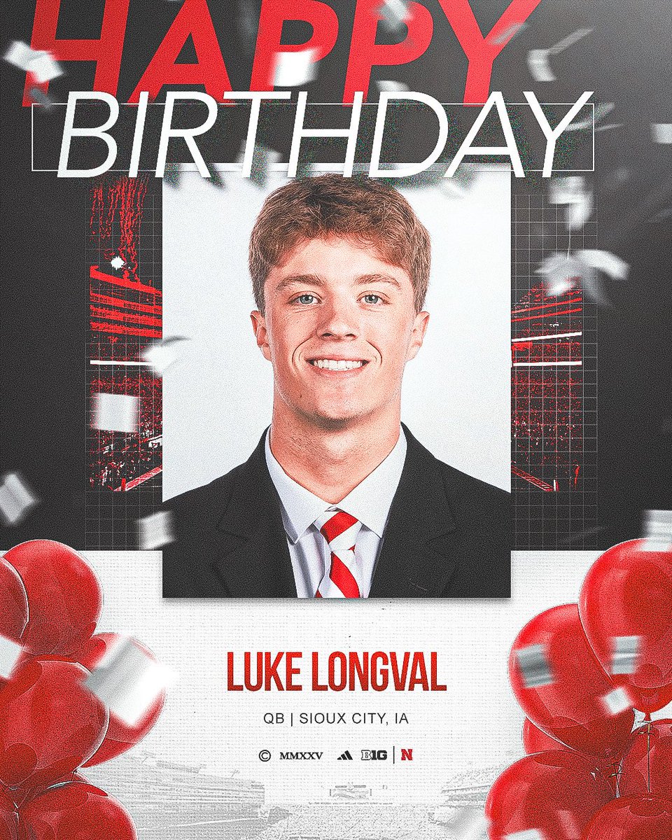 HuskerFootball's tweet photo. Happy Birthday @LukeLongval! 🎉 https://t.co/rSSouaMdoq