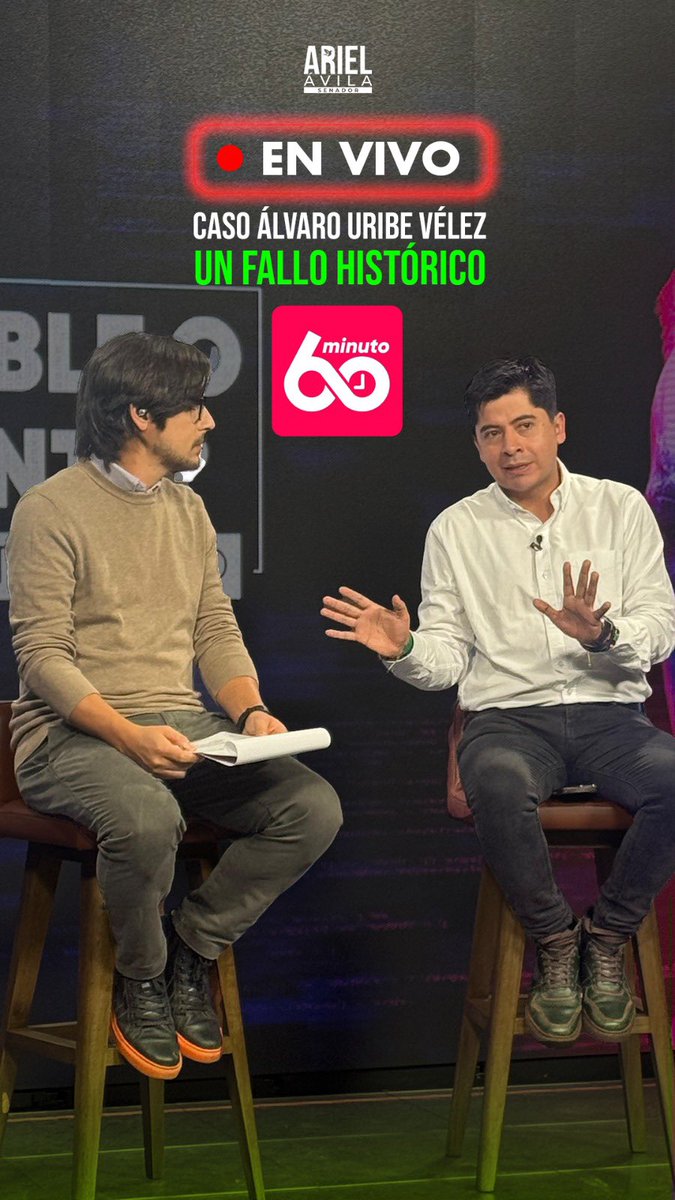 Ariel Ávila (@arielanaliza) on Twitter photo Hoy estaré en el Portal <a href="/minuto60com/">minuto60.com</a> analizando en vivo, el sentido del fallo del proceso contra Álvaro Uribe Vélez. Un veredicto histórico para el país.
youtube.com/live/jYFmDbZ3_… Hoy estaré en el Portal <a href="/minuto60com/">minuto60.com</a> analizando en vivo, el sentido del fallo del proceso contra Álvaro Uribe Vélez. Un veredicto histórico para el país.
youtube.com/live/jYFmDbZ3_…