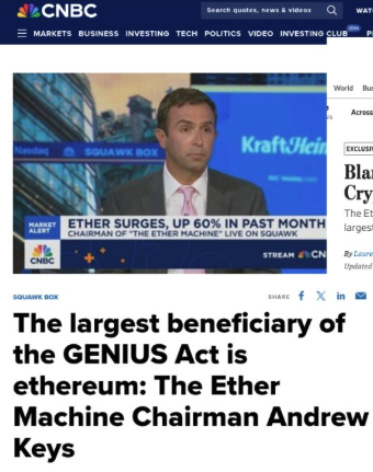 SatoshiFlipper's tweet image. "the largest beneficiary of the GENIUS Act is ethereum"
IT SURE IS 🎯