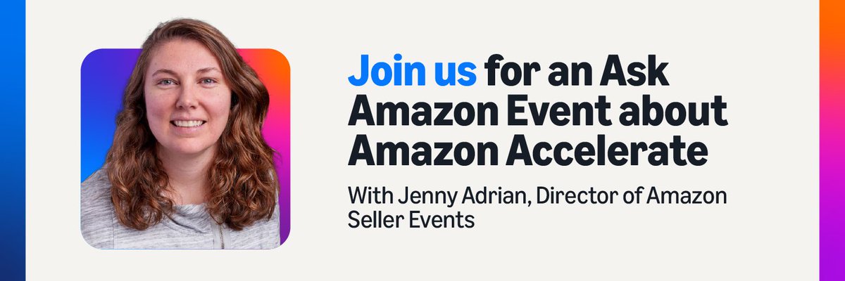 Have questions about #AmazonAccelerate 2025? Director of Global Seller Events Jenny Adrian will be live this Wednesday, July 30th from 8 a.m. to 5 p.m. PDT to answer questions. Join us: spr.ly/6017fMn4d