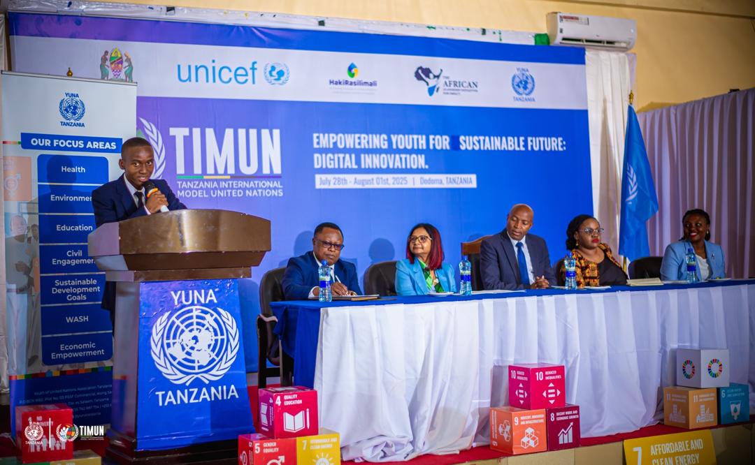 Today in Dodoma, Hon. <a href="/chumi_cosato/">Cosato Chumi</a>, Deputy of MoFA Tanzania, and Ms. Shabnam Mallick, Head of the UNRC’s Office TZ, graced the opening ceremony of #TIMUN2025 — inspiring youth to lead with purpose, diplomacy, and global vision. 🌍🇹🇿 #YouthLeadership #UNinTZ #DiplomacyInAction