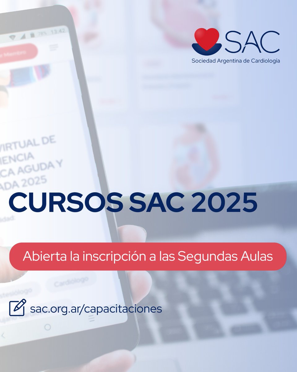 SAC_54's tweet image. 🔵CURSOS SAC 2025 📣 ¡Abierta la inscripción a las segundas aulas! 

✅La propuesta académica  incluye oportunidades de formación para médicos, técnicos y enfermeros.

📌Miembros SAC cuentan con valores diferenciales 

🔺Nuestros cursos 👇

- Eco-Doppler de Vasos del Cuello
- Eco…
