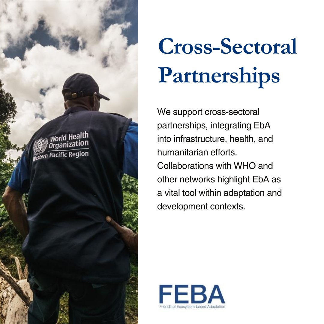 FriendsofEbA's tweet image. This #WorldNatureConservationDay, meet FEBA 🌿—a global network advancing #EcosystemBasedAdaptation 🌍

Since 2015, FEBA has shaped EbA policy, tools &amp;amp; partnerships to scale resilient solutions across sectors.

Learn more: shorturl.at/0lzwN

#ClimateAdaptation #IUCN #FEBA
