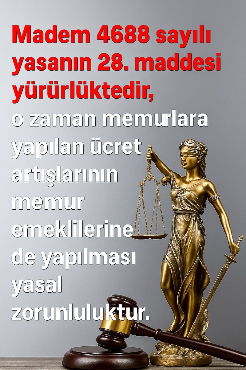🇹🇷Vatan, Millet, Bayrak🇹🇷 (@emeklimemur_156) on Twitter photo <a href="/CapndaArastrmci/">Muhittin AVŞAR 🇹🇷Ⓜ️☪️🇹🇷</a> <a href="/MemurSenKonf/">Memur-Sen</a> <a href="/Akparti/">AK Parti</a> <a href="/RTErdogan/">Recep Tayyip Erdoğan</a> <a href="/_cevdetyilmaz/">Cevdet Yılmaz</a> <a href="/memetsimsek/">Mehmet Simsek</a> <a href="/iletisim/">T.C. İletişim Başkanlığı</a> Biz Memuriyete #EmekliMemur haklarımızı bilerek başladık!!!
5434 SK göre 25 yıl hizmete Kanunen %75 aylık bağlanması gerekirken bu oran
Anayasa ve Kanunlar hiçe sayılarak
%40lara düşürüldü!!!
Evlatlarımızın Rızkı
Kul hakkı
HAKKIMIZ HARAM ZIKKIM OLSUN 🤲
#MemurEmeklisineAdalet <a href="/CapndaArastrmci/">Muhittin AVŞAR 🇹🇷Ⓜ️☪️🇹🇷</a> <a href="/MemurSenKonf/">Memur-Sen</a> <a href="/Akparti/">AK Parti</a> <a href="/RTErdogan/">Recep Tayyip Erdoğan</a> <a href="/_cevdetyilmaz/">Cevdet Yılmaz</a> <a href="/memetsimsek/">Mehmet Simsek</a> <a href="/iletisim/">T.C. İletişim Başkanlığı</a> Biz Memuriyete #EmekliMemur haklarımızı bilerek başladık!!!
5434 SK göre 25 yıl hizmete Kanunen %75 aylık bağlanması gerekirken bu oran
Anayasa ve Kanunlar hiçe sayılarak
%40lara düşürüldü!!!
Evlatlarımızın Rızkı
Kul hakkı
HAKKIMIZ HARAM ZIKKIM OLSUN 🤲
#MemurEmeklisineAdalet