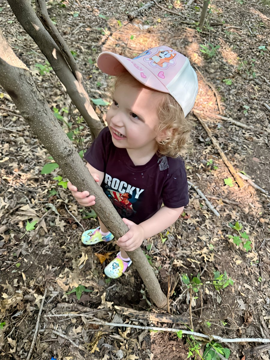 JoeFox's tweet image. Yes, Juliette is here, but still loving my one-on-one time with Charlotte - walk in the woods in Staten Island. See how happy she was putting an uprooted tree back. A nice bike ride through the neighborhood, with pan flutes. Said hello to plenty of people passing by, even stopped…
