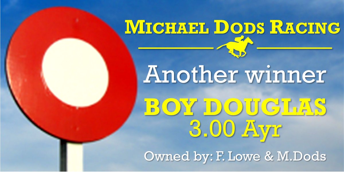 A nice double in the red &amp; yellow colours of Frank Lowe as Boy Douglas follows stablemate Mighty Magnus into the winner's enclosure at <a href="/ayrracecourse/">Ayr Racecourse</a>.
It's also a one-two for the yard with Count Palatine running a cracker in second at 33-1.
