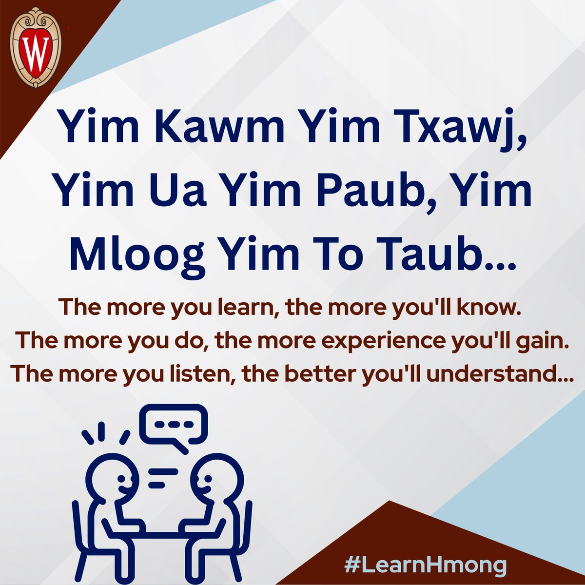 wisli_uw's tweet image. As you enter Week 7, take a moment to appreciate how far you’ve come. Every conversation, every effort, every moment of listening has shaped your path to fluency. Stay steady—you’re almost there. #LanguageLearning #LearnHmong #LanguageMatters