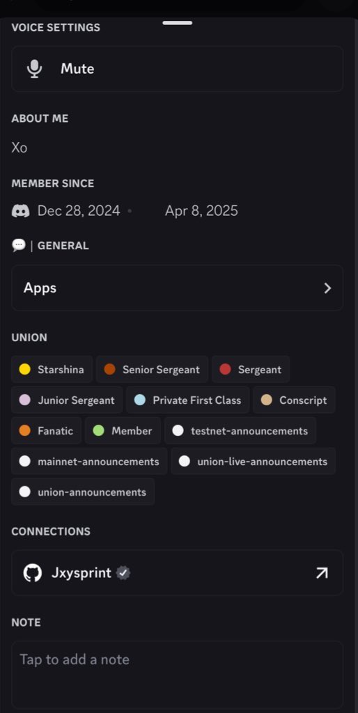 JustJxfar's tweet image. Proof of activity on the @union_build ecosystem, a couple of XP needed to acquire the junior lieutenant and level 7, hopefully a few more tasks show up before Mainnet/TGE.
zkgm lads