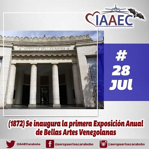 AnaGPinto1's tweet image. 1872: James Mudie Spence, Leopoldo Terrero y los hermanos Ramón y Nicanor Bolet Peraza inauguran en el Café del Ávila la primera Exposición Anual de Bellas Artes Venezolanas. La exhibición fue un éxito al ser concurrida por 12 mil personas en apenas cuatro días.
#GenteQueResuelve