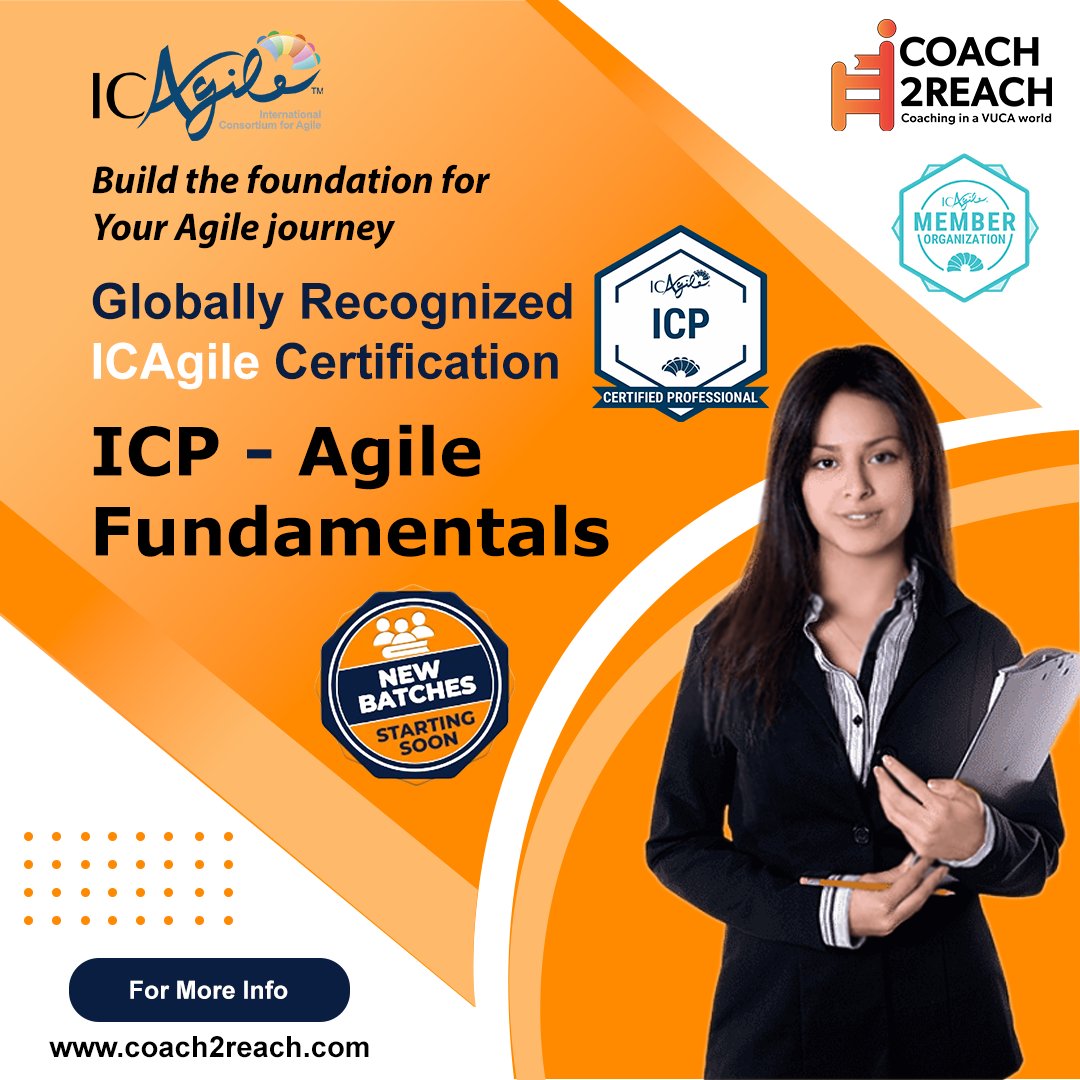 Coach2Reach's tweet image. The ICP – Agile Fundamentals certification is your gateway to understanding Agile values, principles, and practices. Gain the mindset and skills to thrive in any Agile environment and set the stage for advanced ICAgile certifications.

#ICPAgileFundamentals #ICAgile #AgileBasics