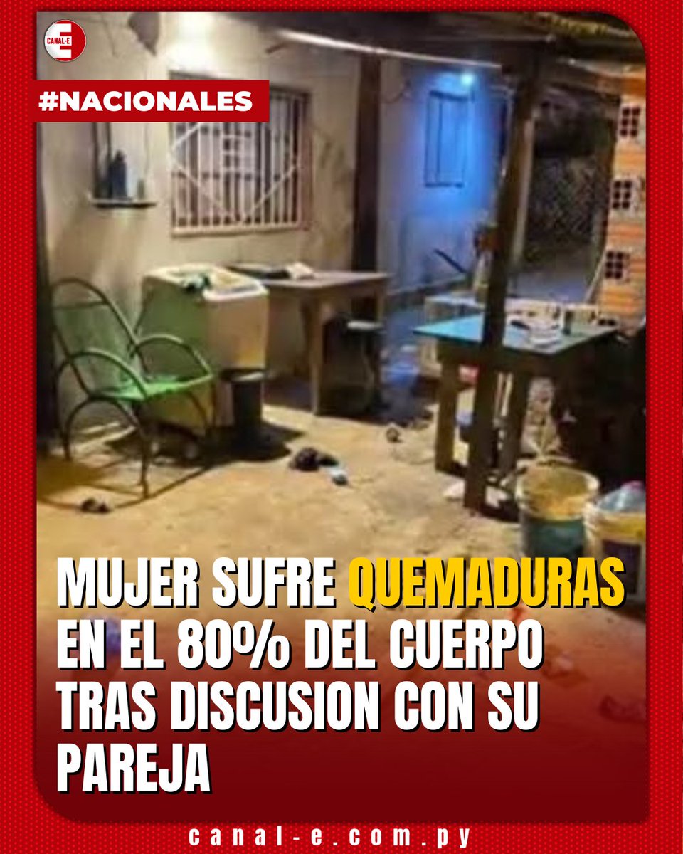 canal_e_py's tweet image. 🚨 Asunción – Un nuevo caso de violencia extrema sacude a la capital. Una mujer de 37 años se encuentra internada en estado crítico tras haber sufrido quemaduras en el 80% de su cuerpo, producto de un incendio originado durante una discusión con su pareja.
#violenciadegenero…