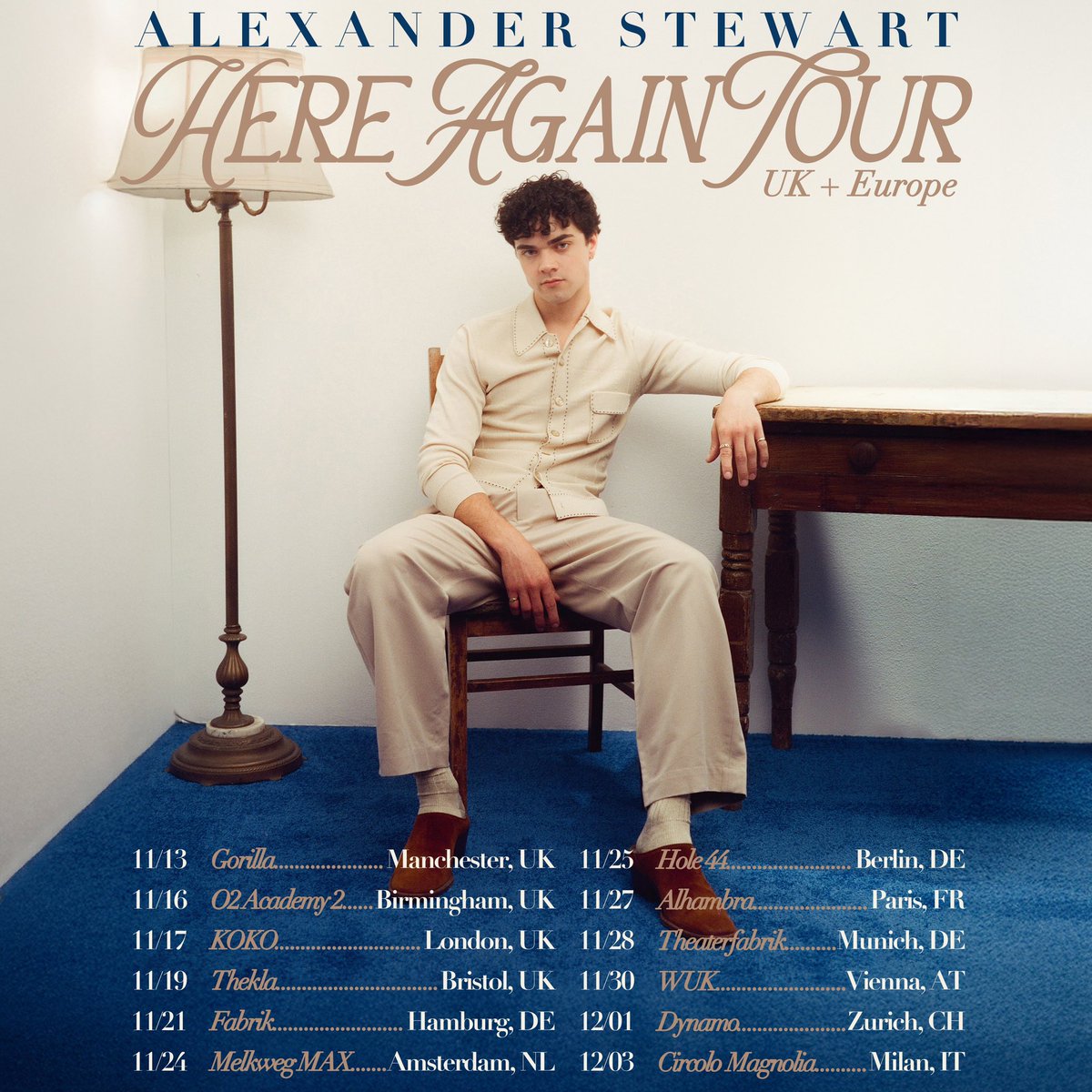 gigseekr's tweet image. Just announced: @_alexanderstew will bring the 'Here Again' Tour to the UK in November!
Tickets for shows in Manchester, Birmingham, London and Bristol go on general sale at 9am on Friday:
gigseekr.com/tour/jqw