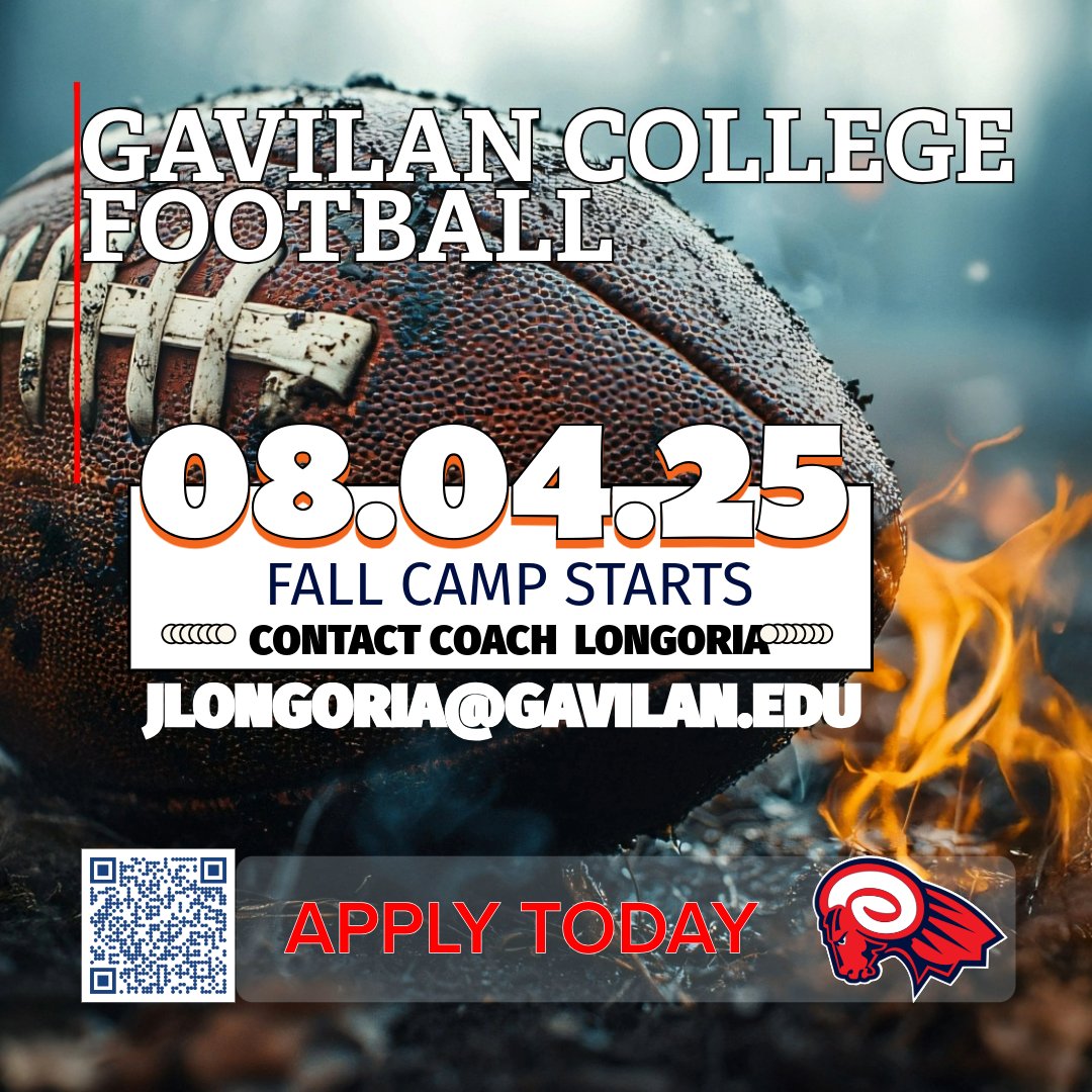 Fall Camp Starts Aug. 4th. Don't miss your opportunity to be part of the foundation! All positions are open! 
#gavilan #gavfootball #juco #californiajuco #gilroy #thefoundation