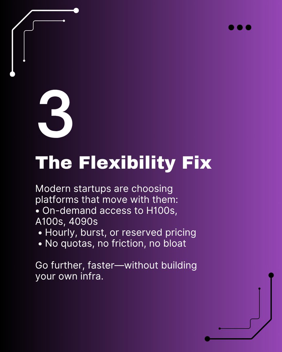 oblivuscloud's tweet photo. Why are startups ditching big cloud for GPU compute?
💡 No quotas
💸 Pay only for what you use
⚡️ Scale fast with zero lock-in
👉 https://t.co/huAQXitMl0
#AIStartups #CloudGPU #MLOps #NVIDIA https://t.co/4UIIt9uE3s