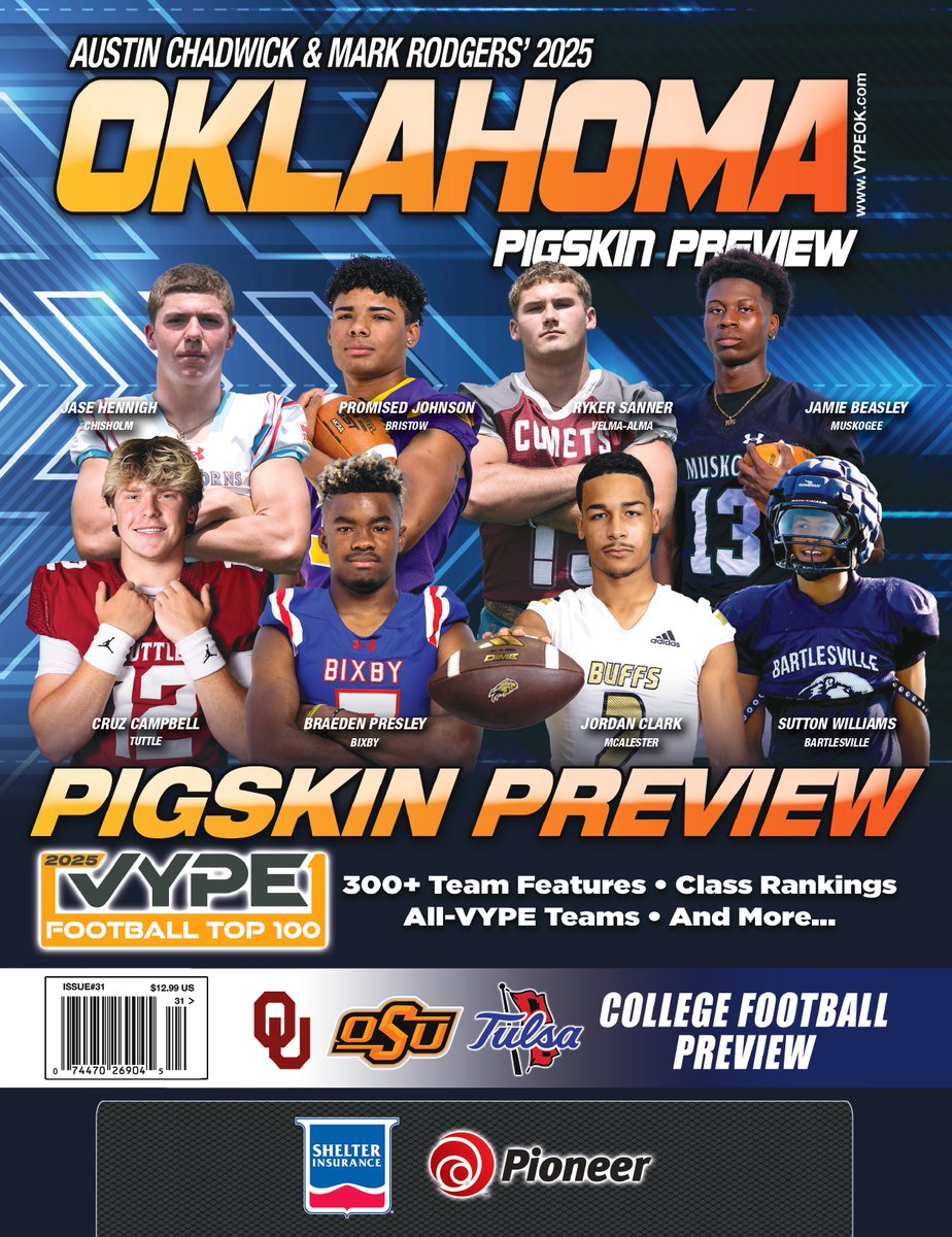 The 2025 Pigskin Preview Is Here!  

Included in this 240 page issue are: 
   Vype Top 100
   Class by Class Rankings
   Team Profiles and More!

To order your copy, go to  vypeok.com/product/pigski…