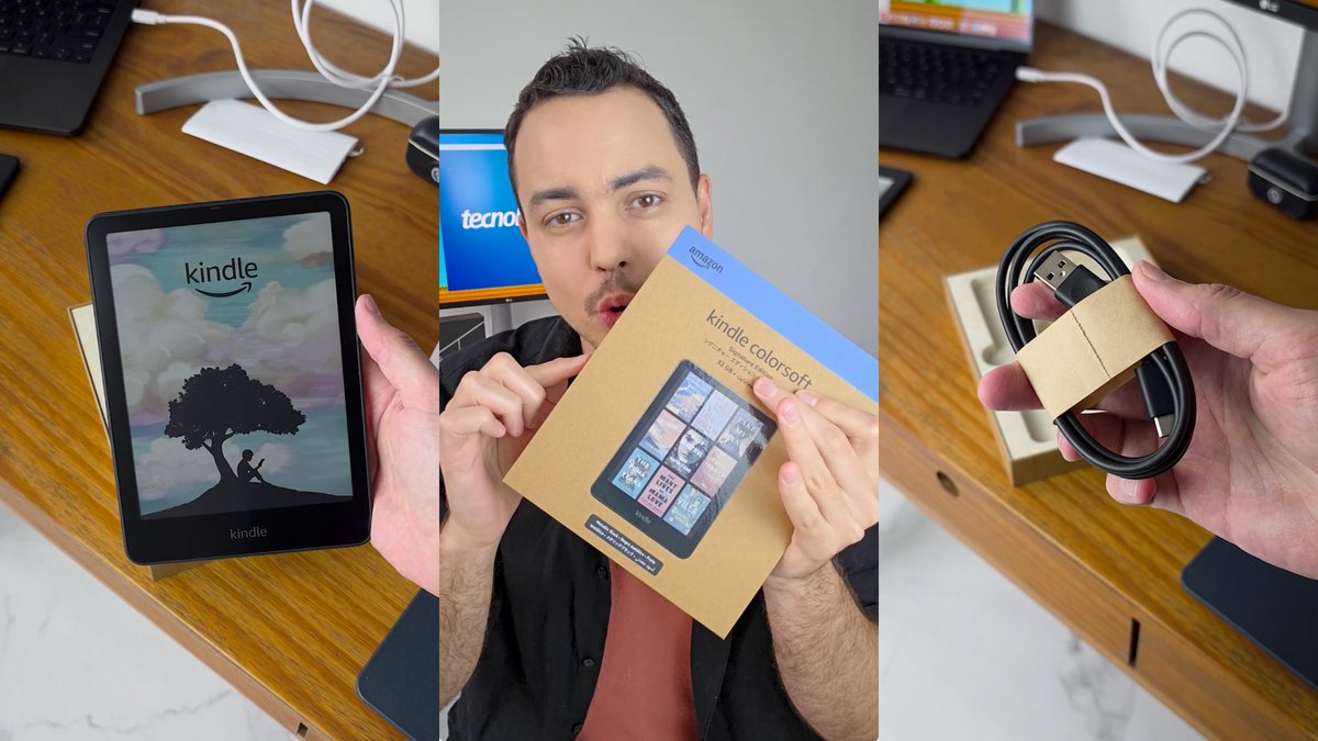 thassius's tweet image. O novo Kindle colorido está entre nós! Aqui, o unboxing do aparelho, pra você que tá curioso sobre o que a Amazon nos aprontou: instagram.com/tecnoblog/reel….