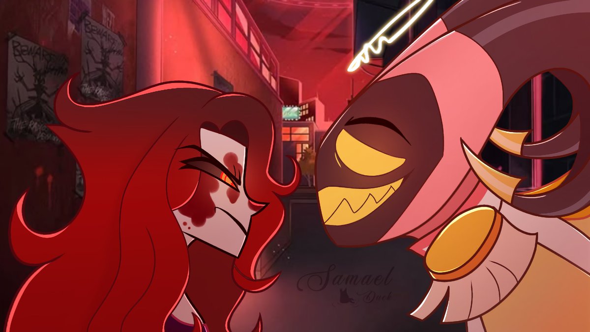 curseduck_'s tweet image. TW: Fake Blood • Exorcist AU
This is a sort of AU where Abel took on the role of leader and met Lilian (my OC) at the exterminations 🔥
#HazbinHotelAbel #HazbinHotel #Ocxcanon #selfship #abelxlilian #emeraldwitch #art