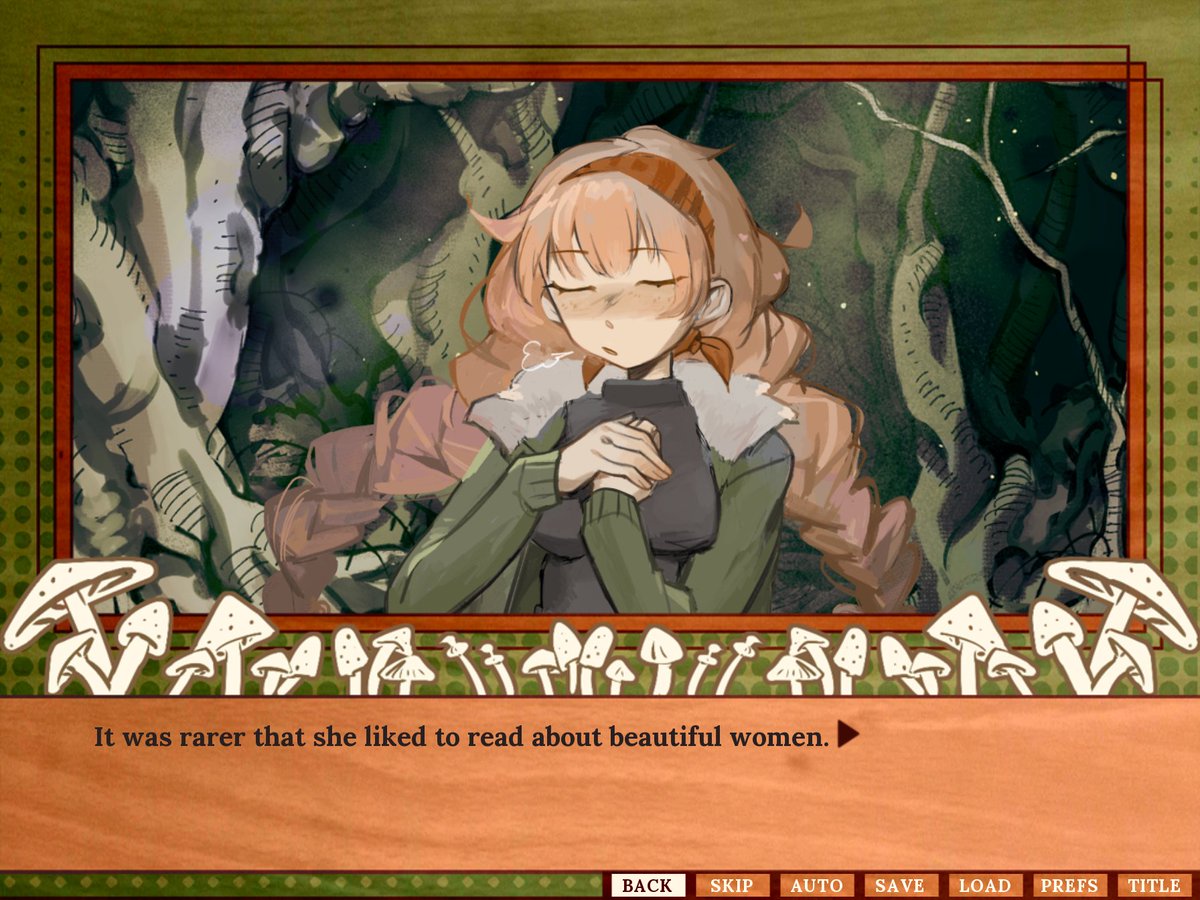 ebihimes's tweet image. Her Love, Like Poison has been released! It&apos;s a short and spooky yuri story so toxic it&apos;s emitting spores!
Join Ethel as she ventures deep into the woods. There, she meets a mysterious girl, and things soon begin to unravel...