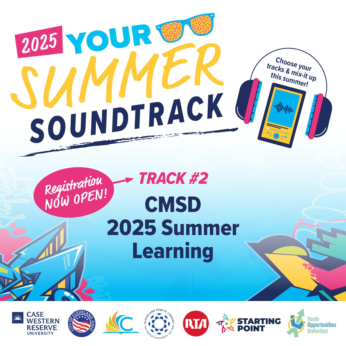 GCRTA's tweet image. π§ Level up this summer! π The City of Cleveland's #SummerSoundtrack2025 has awesome Summer Learning programs! Keep minds sharp with CMSD & partners. Find programs for all ages at ClevelandOhio.gov/Summer2025. Don't miss out! β¨
#SummerSoundtrack2025