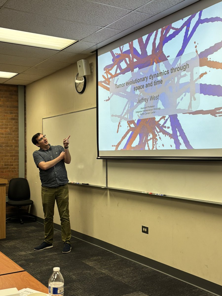 <a href="/mathoncbro/">Jeffrey West</a> <a href="/MoffittNews/">Moffitt Cancer Center</a> Next up is Jeffrey himself <a href="/mathoncbro/">Jeffrey West</a> giving a lecture on Tumor Evolution Dynamics, chaired by Gergely <a href="/gergely_rost/">Gergely Röst</a>