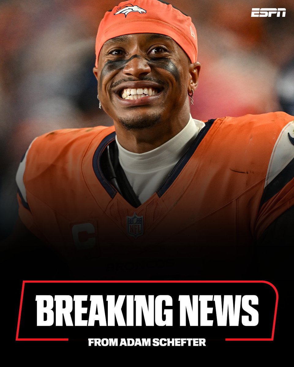 espn's tweet image. Breaking: The Broncos and WR Courtland Sutton have reached an agreement on a four-year, $92 million extension, a source tells @AdamSchefter.

Get breaking news alerts from Adam Schefter through the ESPN app: espn.smart.link/66rqoc9mb