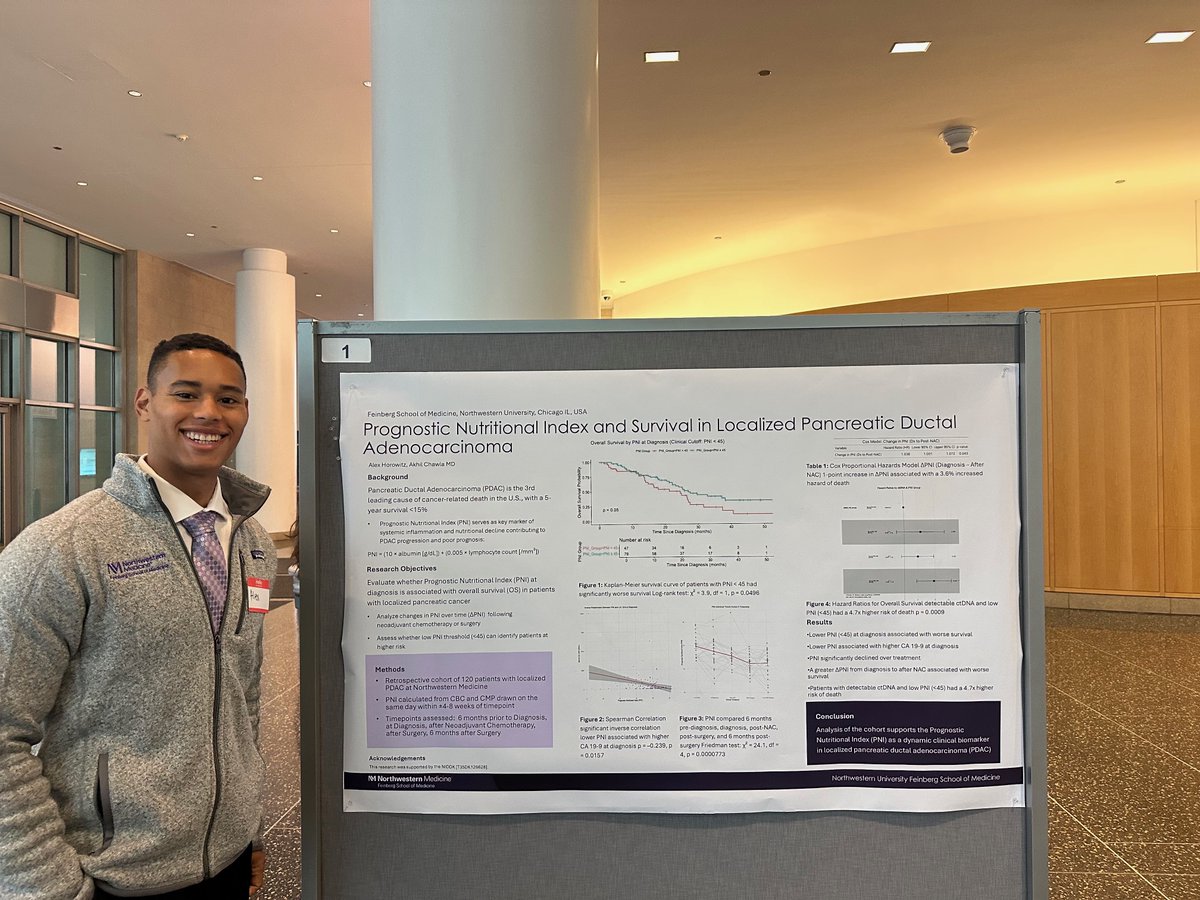 AKHIL CHAWLA (@mdakhilchawla) on Twitter photo Proud of Alex Horowitz from the #ChawlaLab for winning 1st place 🥇at the @NMFeinbergMed T35 Poster Session! His work on nutritional biomarkers in pancreatic cancer was outstanding!!
<a href="/NMSurgery/">Northwestern Surgery</a> <a href="/LurieCancer/">Lurie Cancer Center</a> <a href="/NUFeinbergMed/">Northwestern Feinberg School of Medicine</a> #Mentorship Proud of Alex Horowitz from the #ChawlaLab for winning 1st place 🥇at the @NMFeinbergMed T35 Poster Session! His work on nutritional biomarkers in pancreatic cancer was outstanding!!
<a href="/NMSurgery/">Northwestern Surgery</a> <a href="/LurieCancer/">Lurie Cancer Center</a> <a href="/NUFeinbergMed/">Northwestern Feinberg School of Medicine</a> #Mentorship