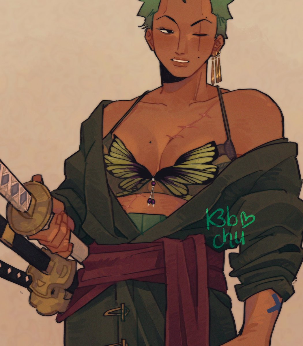 Zoro I drew when taking a break from the Acezo 🦋💚