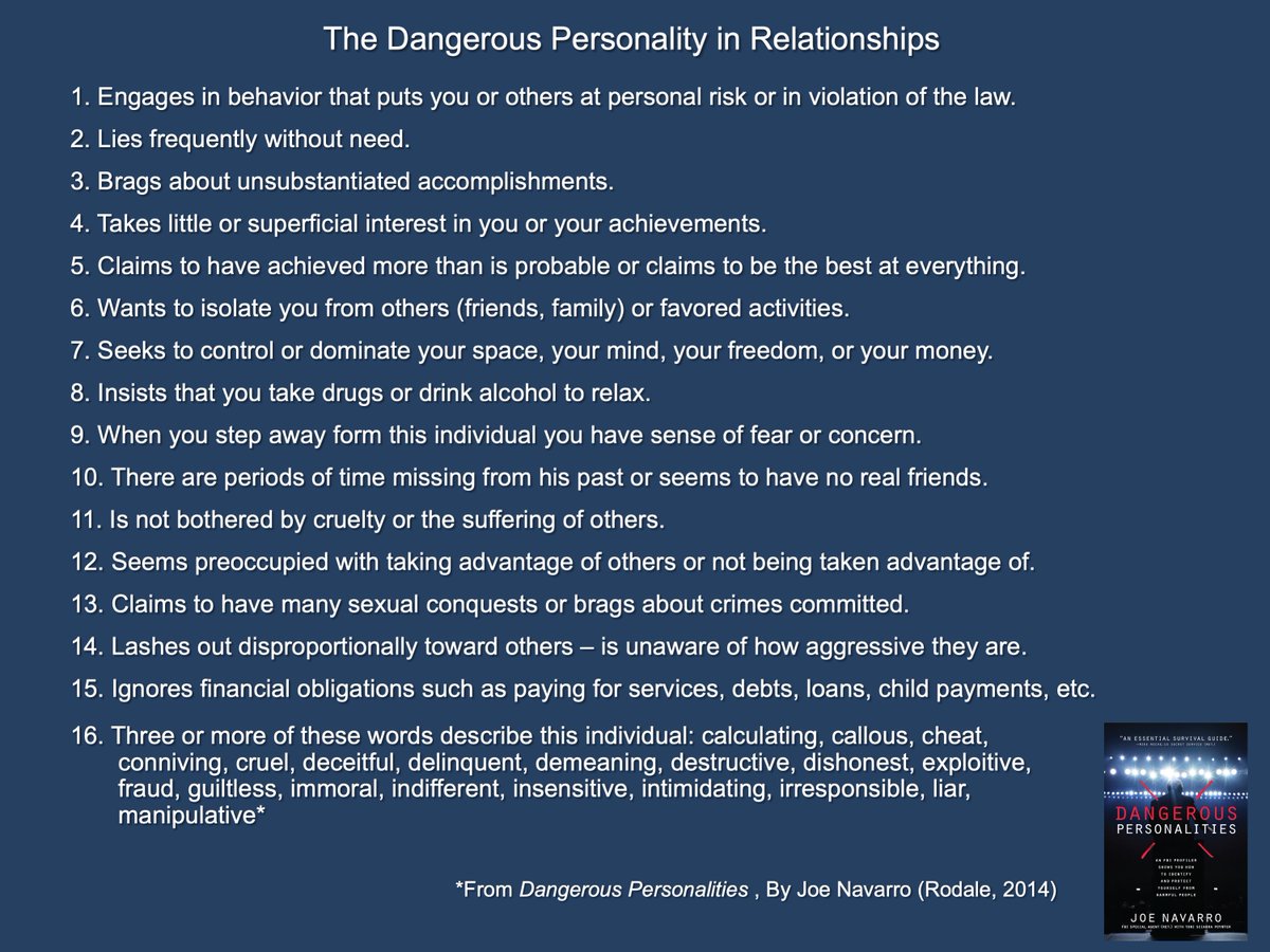 The Dangerous Personality in relationships