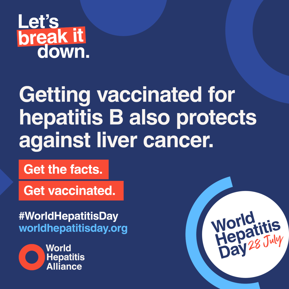 Today is #WorldHepatitisDay! 🌍💉

Let’s break it down:
✅ Hep B is preventable
✅ The vaccine also protects against liver cancer

Get the facts. Get vaccinated. 🛡️
🔗 worldhepatitisday.org
#HepatitisB #LiverHealth #VaccinesWork #WHD2025