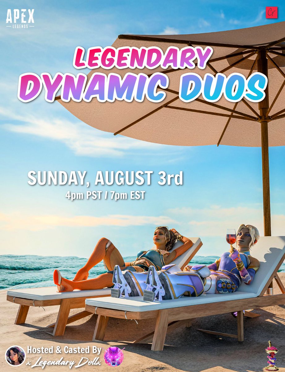 𝘅𝗟𝗲𝗴𝗲𝗻𝗱𝗮𝗿𝘆𝗗𝗼𝗹𝗹𝘅 | 𝗝𝗮𝗻𝗮🧸 (@xlegendarydollx) on Twitter photo Always bringing the heat with a monthly Legendary <a href="/PlayApex/">Apex Legends</a> event 🫱🏼🫲🏽 so pull up with your Dynamic Duo
☀️THIS SUNDAY, AUGUST 3rd
🏖️ 4pm PST / 7pm EST Always bringing the heat with a monthly Legendary <a href="/PlayApex/">Apex Legends</a> event 🫱🏼🫲🏽 so pull up with your Dynamic Duo
☀️THIS SUNDAY, AUGUST 3rd
🏖️ 4pm PST / 7pm EST