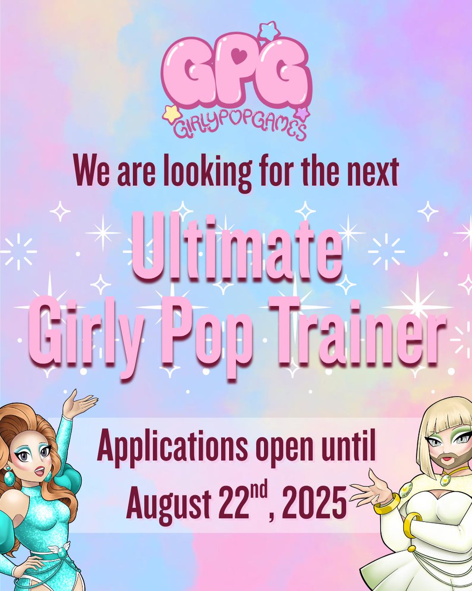 WE ARE SO BACK!

This is YOUR TIME to be part of the Girly Pop Cup!

Casting is now OPEN!

Are you a Pokémon-loving queer content creator who wants to get more into VGC? Do you think you could win a competition?

Then apply NOW! Ends August 22nd.

forms.gle/sweva23Rqjbwds…