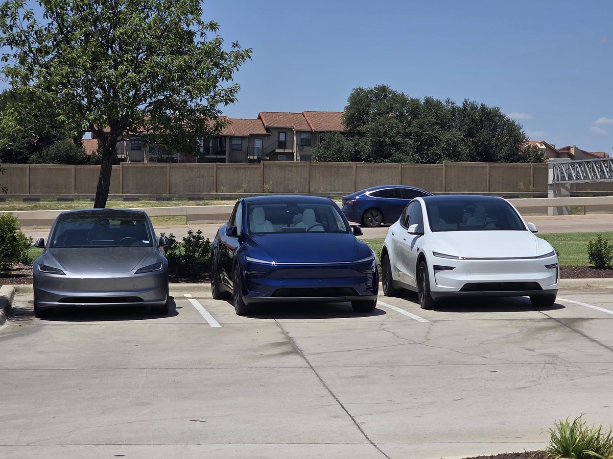 Tesla parking etiquette is if you see an open space next to another Tesla you must park next to it.
