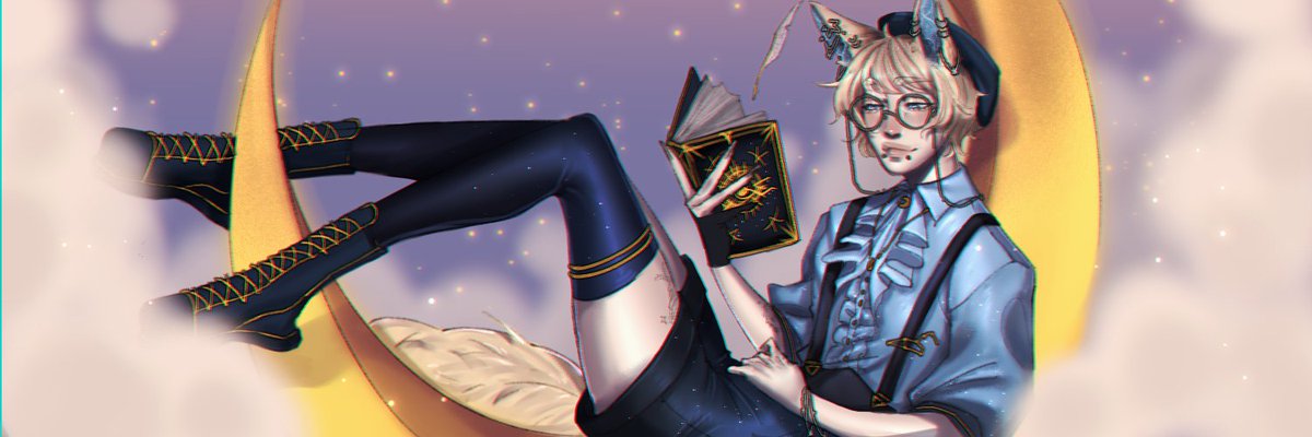 gimuoart's tweet image. Banner commission for my child @KitstellationVT ✨🌘
#muiillust | #vtuber | #VtuberEN