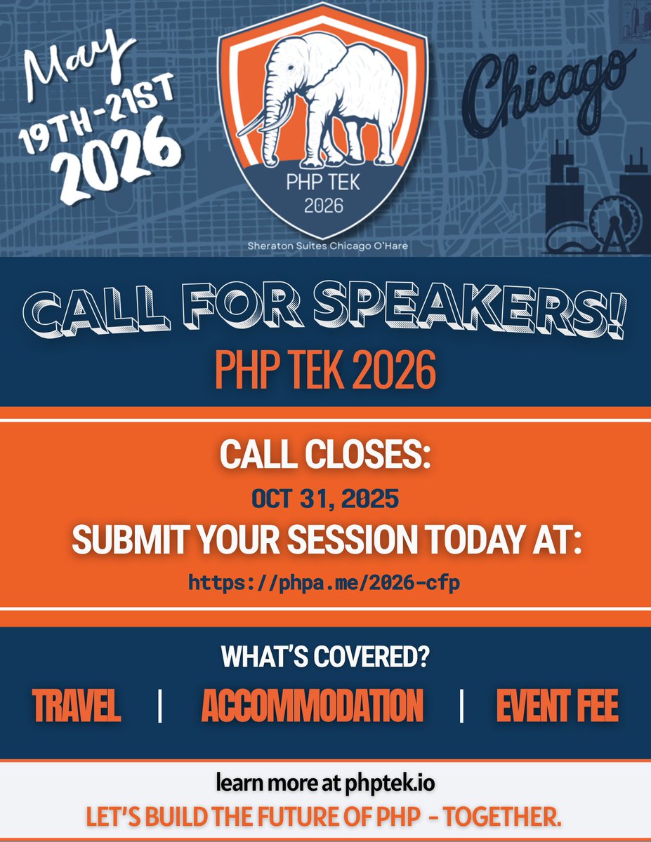Gain speaking experience while sharing your expertise!

phpa.me/2026-cfp