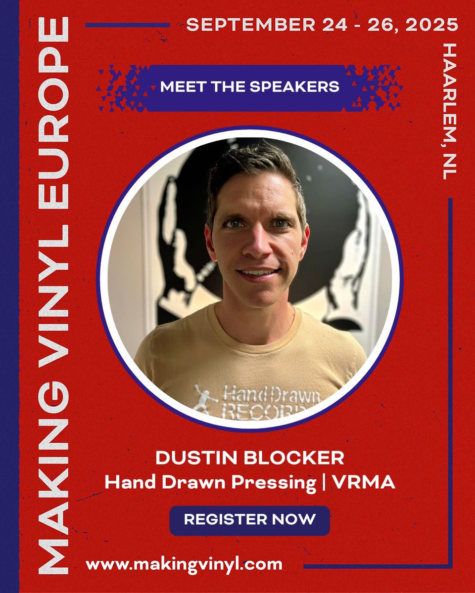 VRMA President Dustin Blocker, 
Hand Drawn Pressing, will speak at @makingvinyl Europe: makingvinyl.com/making-vinyl-e…