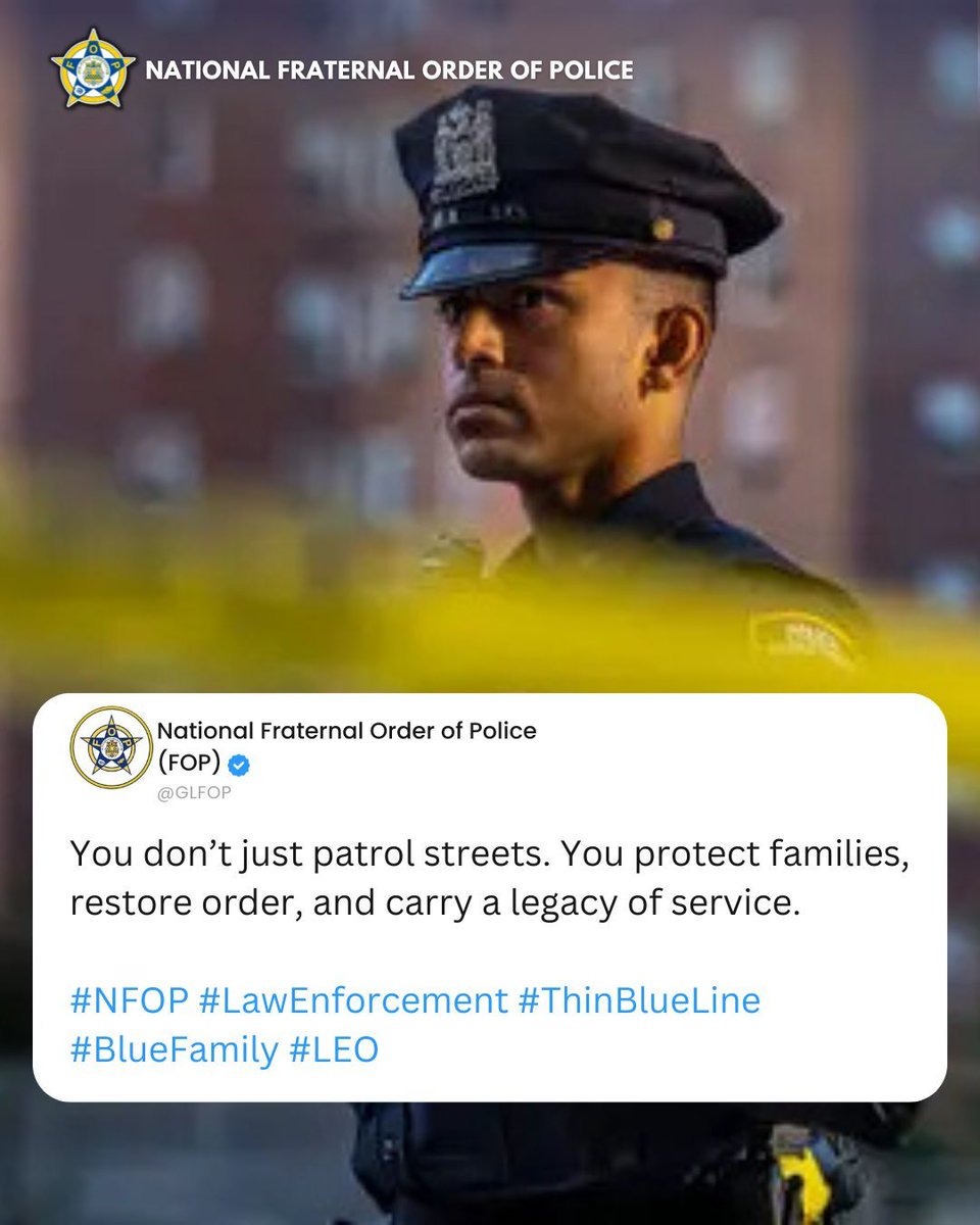 You don’t just patrol streets. You protect families, restore order, and carry a legacy of service.

#GuardiansOfTheCity #LegacyInBlue #FOPStrong #PoliceTradition #UrbanDuty