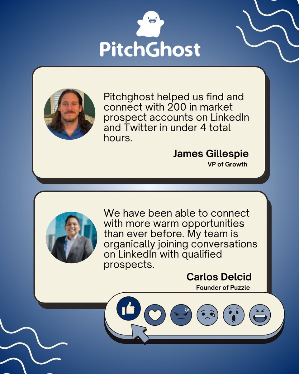 “200 prospects in 4 hours?!” 🚀

Marketers are using PitchGhost to find in-market buyers and join real-time LinkedIn convos automatically.

👻 See what James &amp; Carlos are raving about👇
app.pitchghost.com/auth/signin

#MarketingTools #SocialListening #LinkedInGrowth #PitchGhost #AI