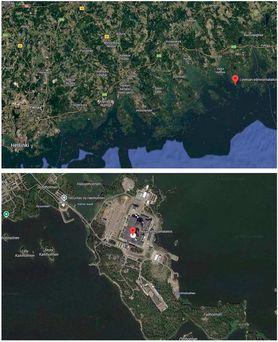 AnStra14's tweet image. Side note / 28/07/25
Finland / NPP Loviisa 1
(Operated by Fortum)
The power of the 1st unit of the Loviisa power plant is temporarily reduced due to high seawater temperatures.