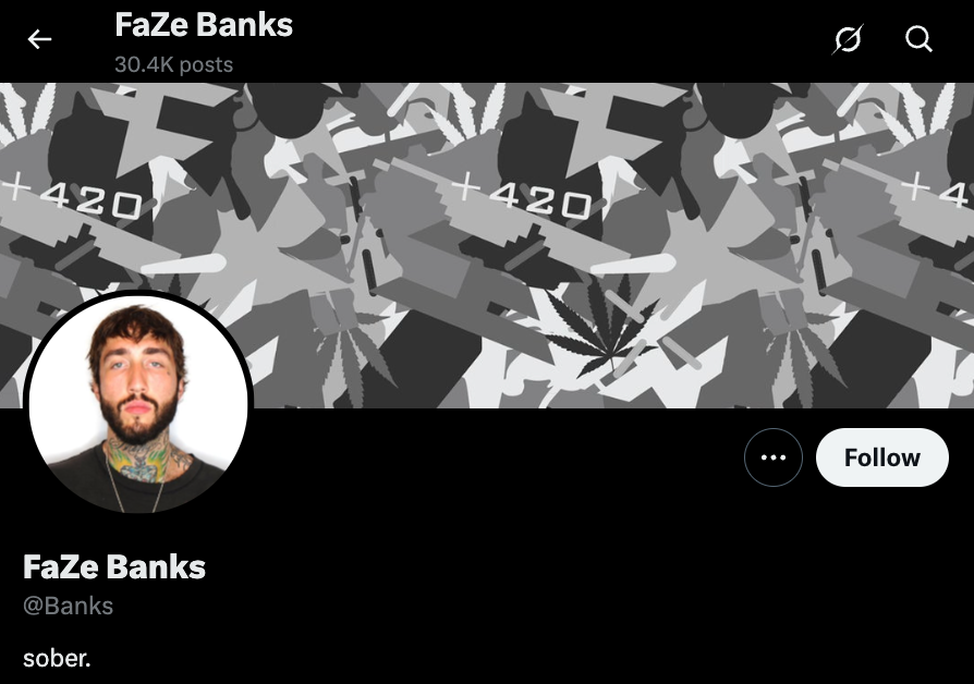 THIS NIGGA BANKS IS QUICK FOR A 40 YEAR OLD

BRO REMOVED FOUNDER OF FAZE CLAN AND THE LUCKIO PARTNERSHIP FROM HIS BIO, EVEN THEY ARE EMBARRASSED TO WORK WITH HIM HAHAHAHA

THIS NIGGA DEFO GOT PR TRAINED WITH HOW MANY SCAMS HE'S RAN IN THE PAST LMAOOOOOO

TIER1HATER