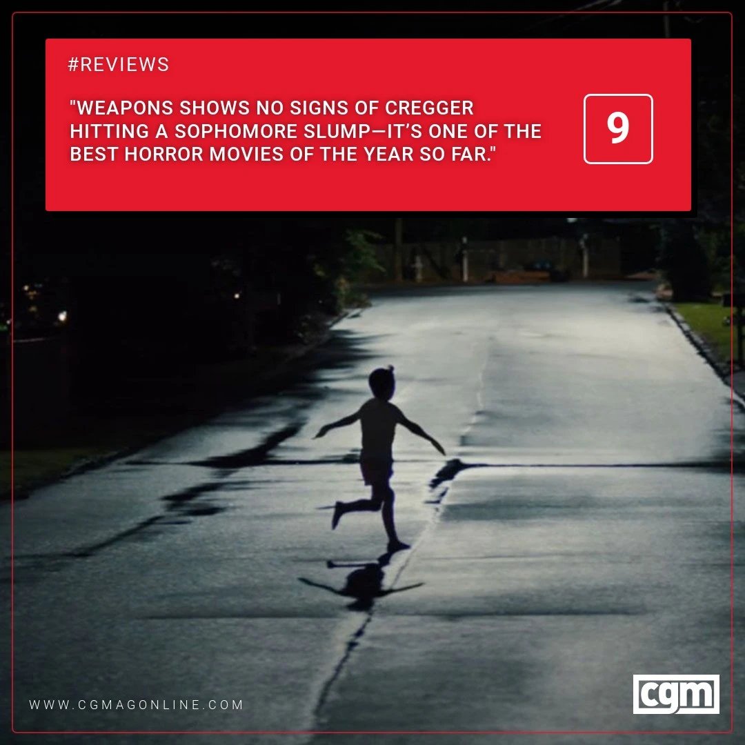 "Weapons shows no signs of Cregger hitting a sophomore slump—it's one of the best horror movies of the year so far."

cgmagonline.com/review/movie/w…

#Weapons #Horror