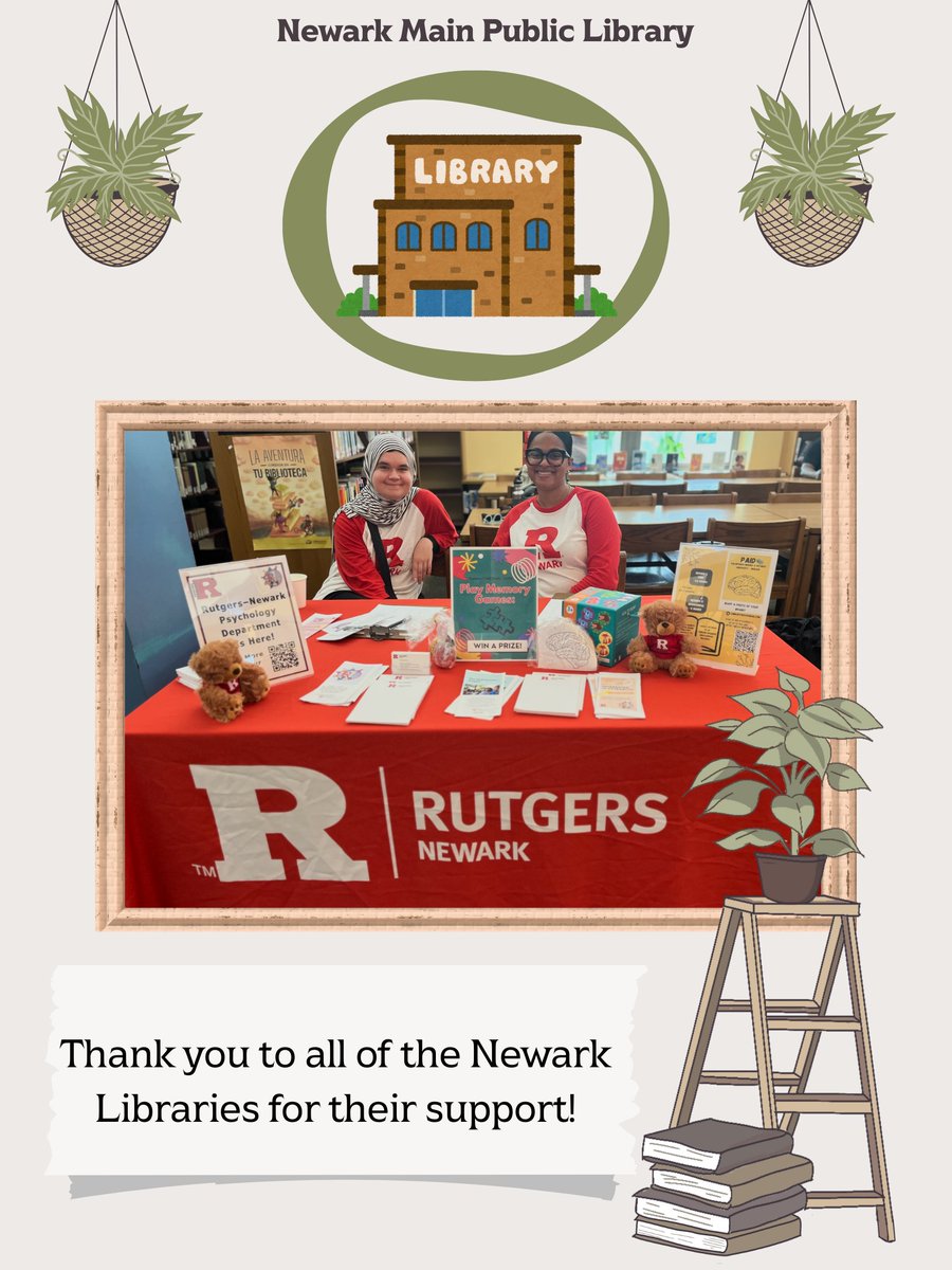 TheOfficeCARES's tweet image. The Office of CARES visited all 6 Newark public branch libraries and engaged with community members to recruit for the psychology research database! We want to give a special thank you to all of the branch directors who provided us with this opportunity!