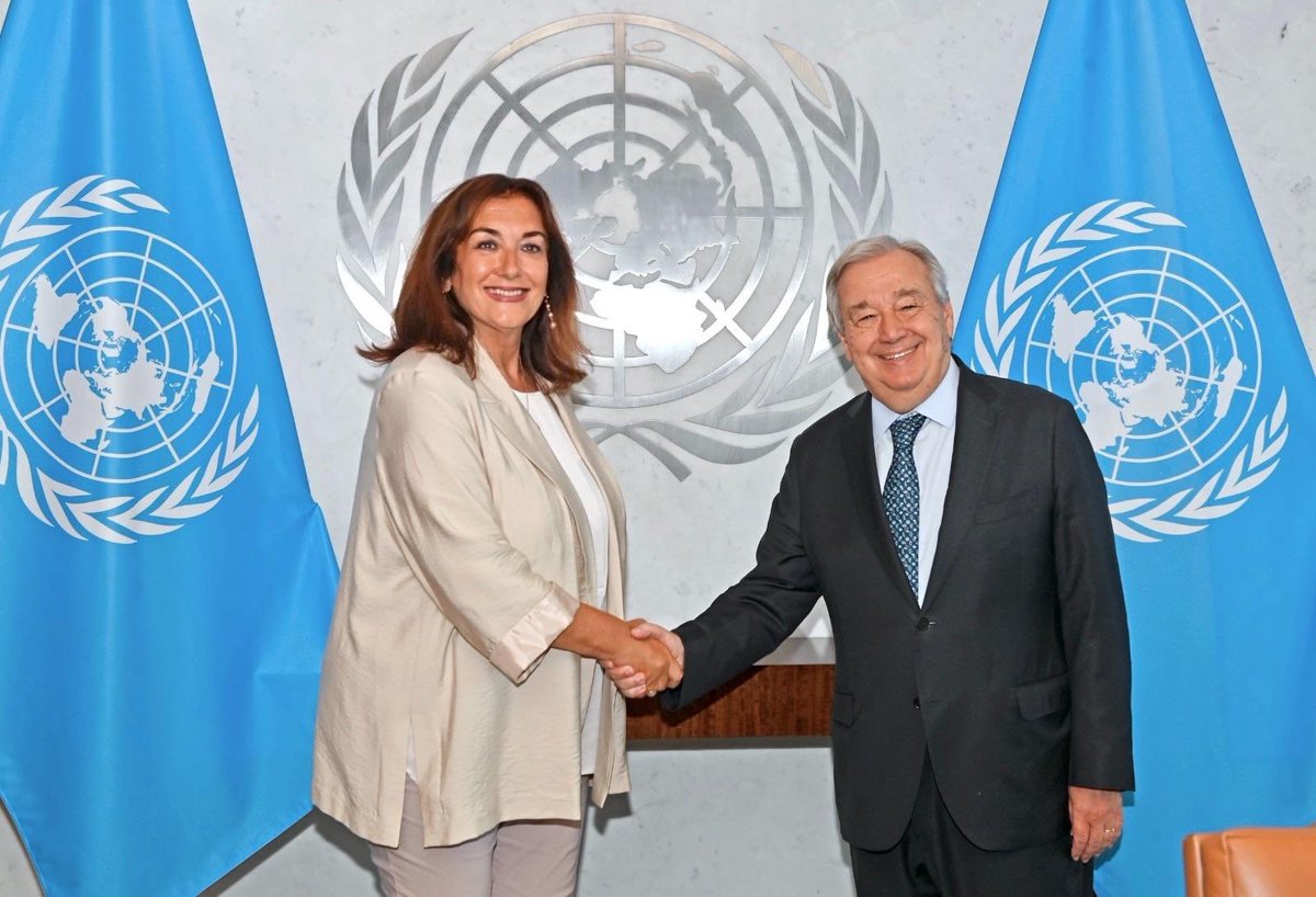 Honoured to meet you <a href="/antonioguterres/">António Guterres</a>. 
Thank you for your tireless efforts for peace and stability. 

We are united in this endeavor. 

I was glad to announce the payment of €30 million to <a href="/UNRWA/">UNRWA</a>. 

The EU is actively shaping the future vision for Palestine after the conflict