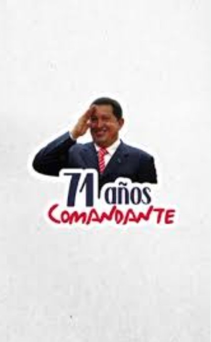 <a href="/larag_2021/">GuerreraLara.15</a> Hoy celebramos el 71 cumpleaños de nuestro gran y eterno Comandante Hugo Chávez, un ser humano excepcional e inolvidable para Venezuela y el mundo.

¡Su legado sigue vivo en nuestros corazones!

#ConChávezSiempreInvictos
#CHCh