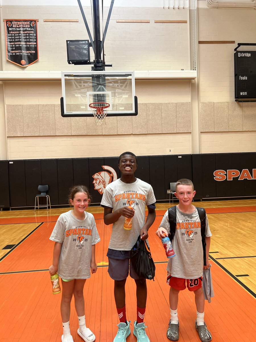 BoysUxbridge's tweet photo. Day 1 of Uxbridge Basketball Camp! Congratulations to our “Campers of the Day” Gabriella Sawash, Julius Kumah, and Grayson Mathews! https://t.co/sSHo2lQrsy